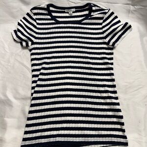 J.Crew Mercantile Navy & White Striped Ribbed Tee – Size Small